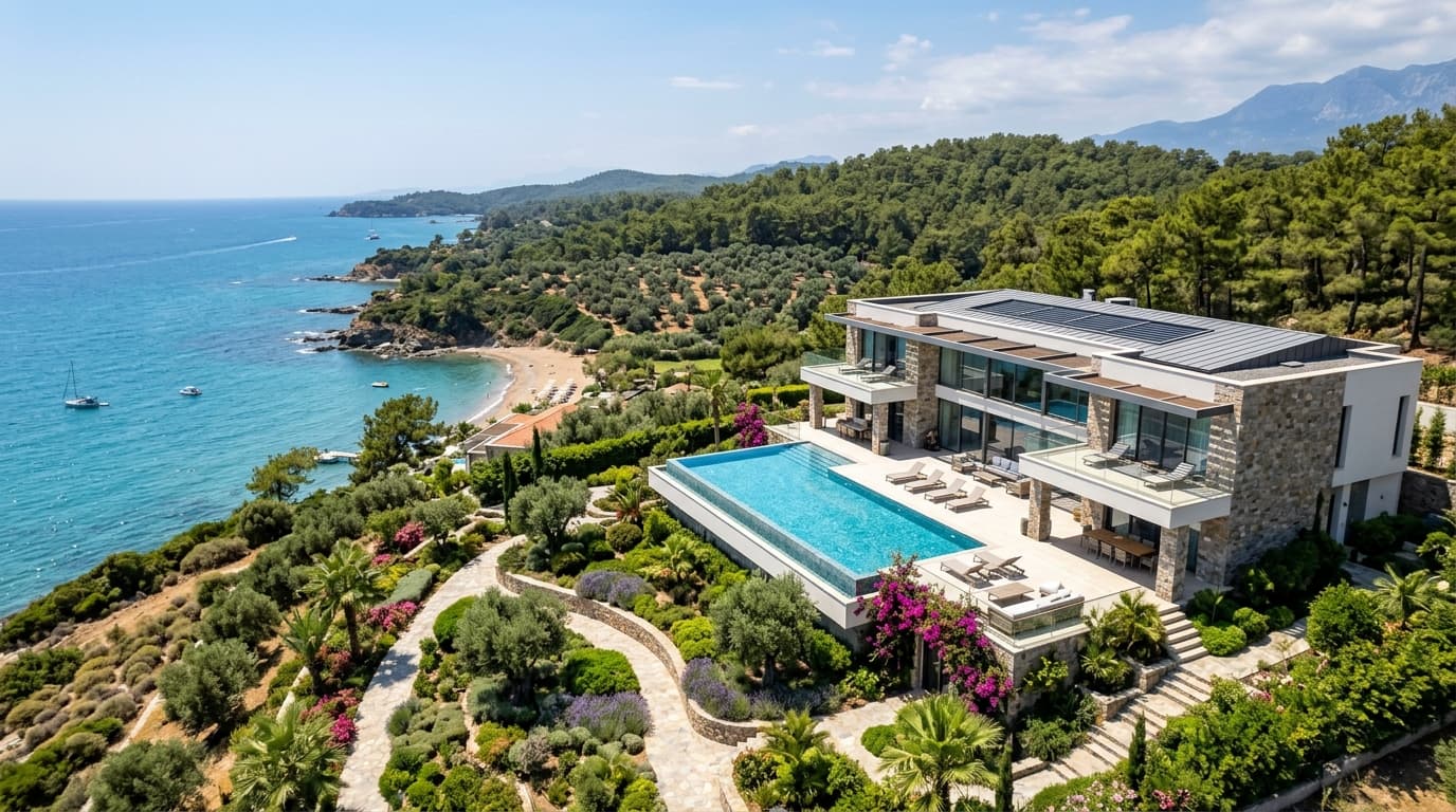 Manavgat lüks villa ve emlak havadan drone çekimi